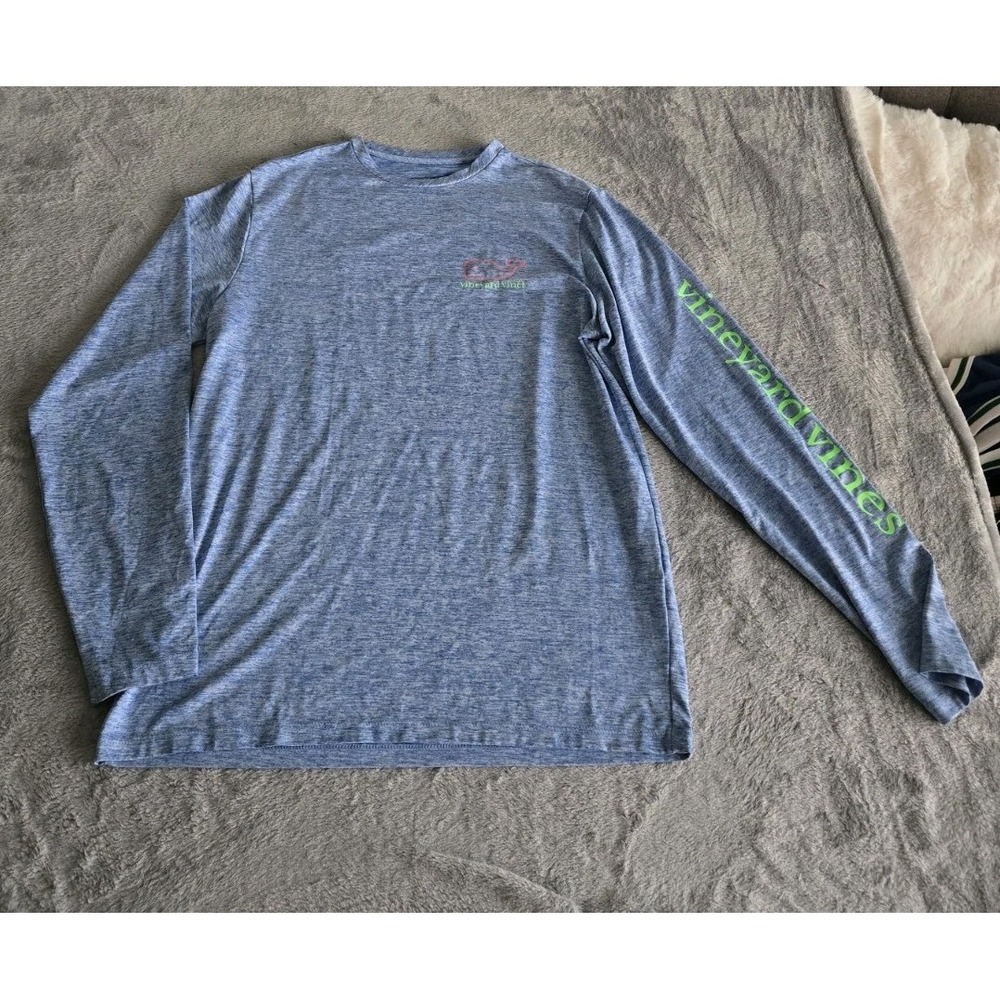 VINEYARD VINES Whale Logo Long-Sleeve Performance Tee Men's Size S